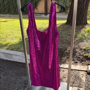 Express Pink Sequin Mini Dress